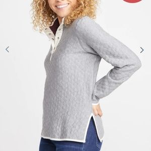 Marine Layer Reversible Lady Corbet in Heather Grey/Port Royal Size XS